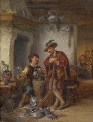Wirtsstube mit zechenden Soldaten